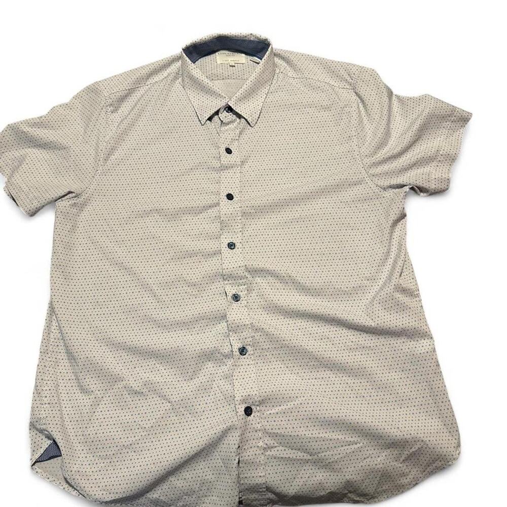 Construct white blue button up